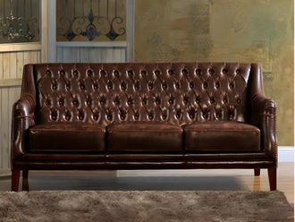 Vente-Unique Divano 3 posti in pelle Marrone - COLBERT