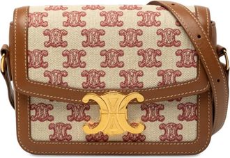 Celine Pre-owned Celine Teen Embroidered Canvas and Calfskin Triomphe Crossbody Ladies 5C6OZFULQCS2O1I9