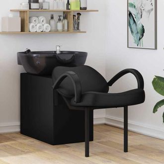 vidaXL vidaXL Sedia per Shampoo Nero 136 x 60 x 92 cm PVC