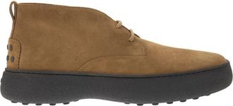 Tod's Suede Enkellaarzen met Vintage Effect - Heren - Veterlaarzen - Bruin - 40 EU - Su&egrave;de - Schoenen