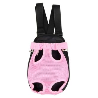 Trade Shop Trade Shop - Zaino Per Animali Domestici Traspirante Cani Regolabile Portatile Rete Tg.l Rosa