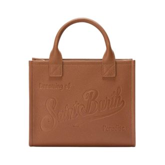 MC2 Saint Barth Tassen, Dames, Bruin, ONE Size, Leer, Vanity Midi Schoudertas