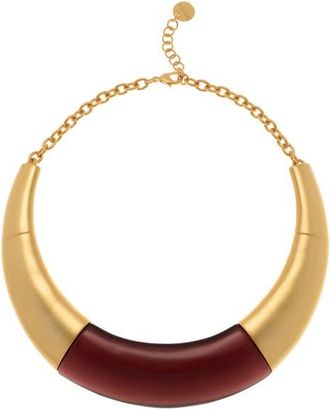 Reiss Paige Choker Necklace in Gold Tone /Burgundy at Nordstrom