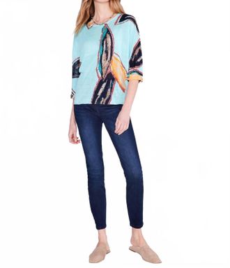 Nic+Zoe Giana Grove Sweater In Aqua Multi