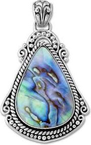 Samuel B. Sterling Silver and Abalone Pear Pendant in Blue And Green at Nordstrom Rack