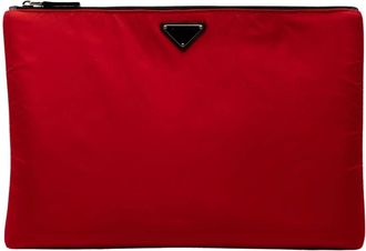 Prada Pre-owned Flat Pouch - Dames - Vintage Clutch - Rood - ONE Size - Vintage