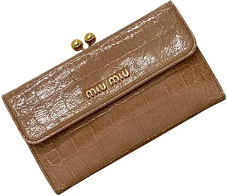 Miu Miu Beige Patent Leather Wallet (Bi-Fold) (Pre-Owned)