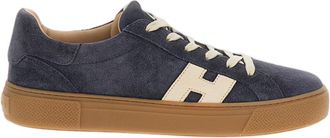 Hogan Blue Suede Leather Skater Sneakers