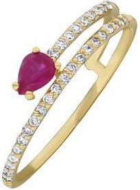 Bony Levy El Mar 18K Yellow Gold Ruby & Diamond Stackable Bypass Ring at Nordstrom Rack, Size 6.5