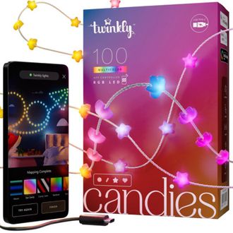 Twinkly Twinkly - Guirnalda Coraz&oacute;n Conectado Ip20 6m 100 Leds Rgb Cable Verde Candies