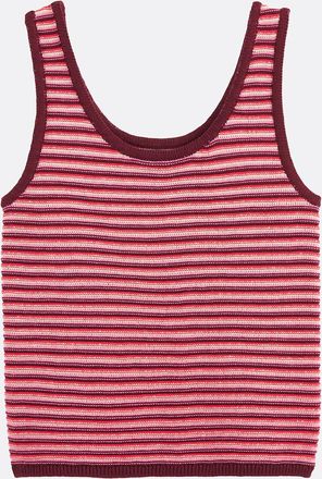 La Redoute Collections Gestreepte tanktop met ronde hals in grof tricot