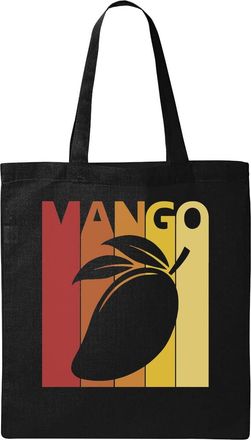 Generic Retro Poster Styled Manga Fruit Funny Graphic Natural Ecological Cotton Tote Bag Black