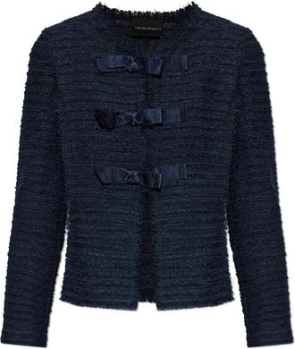 Emporio Armani Tweed Blazer - Dames - Blazers - Blauw - 2XS - Tweed - Jassen