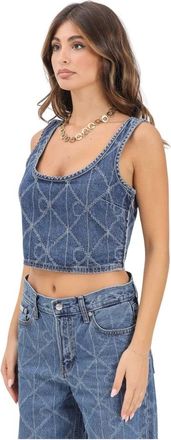 Calvin Klein Jeans Donna, Top, Blu, S, new