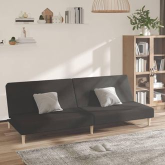 vidaXL Sof&aacute; Cama De 2 Plazas Tela Negro Vidaxl