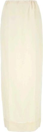 Prada Maxi Rok - Dames - Maxi Rokken - Beige - S - Linnen - Rokken