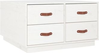 vidaXL Coffee Table White 80x80x45 cm Solid Wood Pine Vidaxl