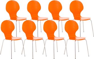 Clp Clp - Set 8x Sillas De Visita Diego Apilable Naranja