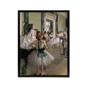 Artery8 The Ballet Class Dance Studio Degas Black Framed Canvas Wall Art | Size: W24 x H32