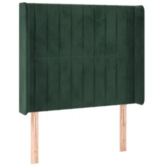 vidaXL Cabecero Con Led De Terciopelo Verde Oscuro 83x16x118/128 Cm Vidaxl