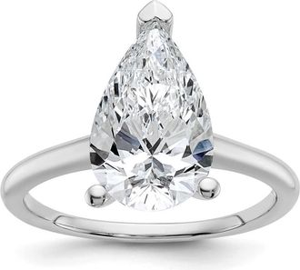 Diamond2Deal 14k White Gold 3 Ct Lab Grown Diamond Solitare Engagement Ring