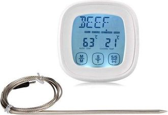 OEM Term&oacute;metro Digital Para Carne Con Pantalla T&aacute;ctil Lcd, Sonda Para Cocinar Alimentos, Medidor De Temperatura Para Bistecs Y Barbacoa