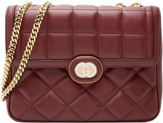 Gucci Red Calfskin Deco Small Shoulder Bag (Authentic Pre-Loved)