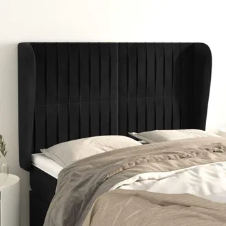 vidaXL Cabecero Con Orejas De Terciopelo Negro 147x23x118/128 Cm Vidaxl
