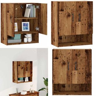 vidaXL Armadietto a Muro Legno Antico 60x31x70 cm in Truciolato - Armadio da parete - Armadietto in legno