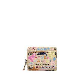 Marc Jacobs The Mini Compact Wallet Punk Scribble - female - Marc Jacobs - Wallets & Cardholders - Beige - ONE SIZE - Accessories
