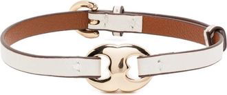 Tory Burch Gemini leather bracelet - women - Leather - One Size - White