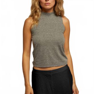 perfectwhitetee Womens Phoebe Slub Jersey Tank Top In Heather Grey