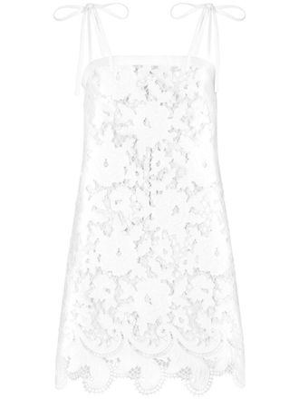 Dolce & Gabbana Abito corto con ricamo - Bianco