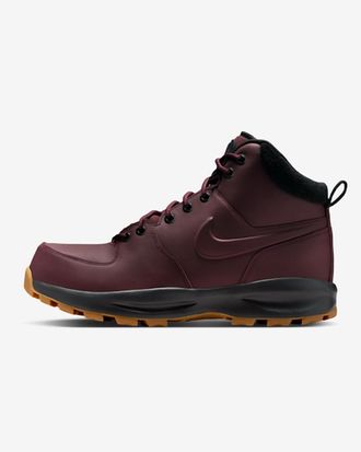Nike Mens Manoa Leather Boot In Burgundy
