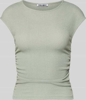 Review Strukturiertes T-Shirt mit Rundhalsausschnitt in Schilf, Gr&ouml;&szlig;e XL