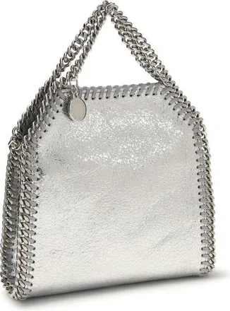 Stella McCartney Womens Top Handle Bag Silver Polyester