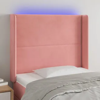 vidaXL Cabecero Con Led De Terciopelo Rosa 83x16x118/128 Cm Vidaxl