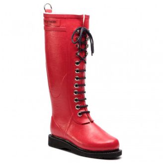 Ilse Jacobsen Rub1 Rubber Womens Calf Length Boots - Red - Size:UK 6.5