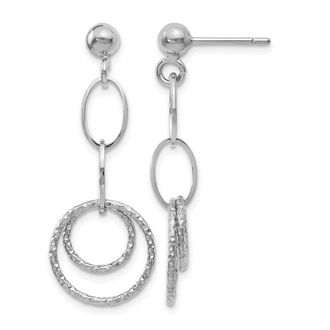 Diamond2Deal 14K White Gold Drop Dangle Earrings