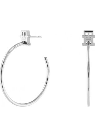 Tommy Hilfiger Womens 2780727 Ladies Earrings - Silver Stainless Steel - One Size