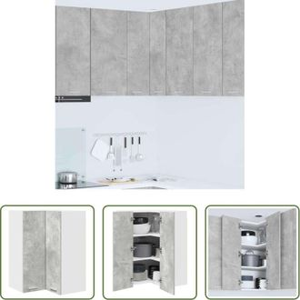 vidaXL Armadio da cucina moderno - Armadio pensile Grigio Cemento e Bianco 57 x 57 x 80 cm