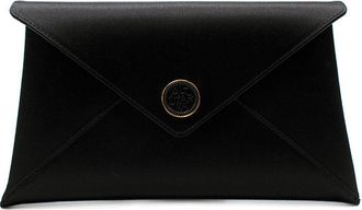 Altuzarra Current Black Satin Medallion Envelope Clutch