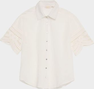 Ramy Brook Shamaya Embroidered Button-Front Shirt
