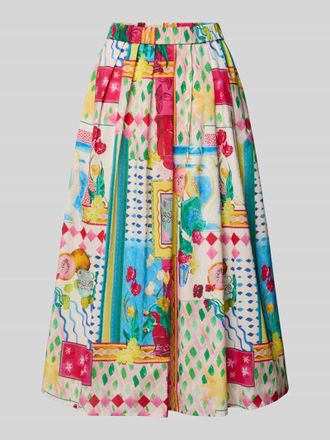 Christian Berg Midirock mit elastischem Bund in Rot, Gr&ouml;&szlig;e 34