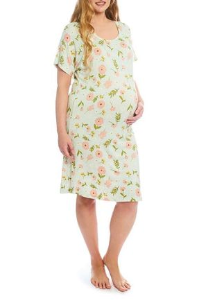 Everly Grey Rosa Maternity/Nursing Hospital Gown in Carnation at Nordstrom, Size X-Large