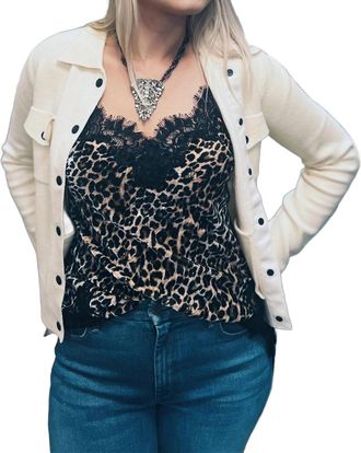 Gold Hawk Claire Velvet Coco Cami In Velvet Animal Print