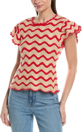 Ellen Tracy Flutter Sleeve Pointelle Sweater