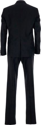 Tagliatore Mens Suit Double-Breasted Black Wool Virgin Suits