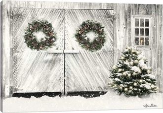 iCanvas Icanvas Christmas Barn Doors Wall Art