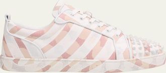 Christian Louboutin Mens Louis Junior Spikes Gaagal-Print Sneakers
